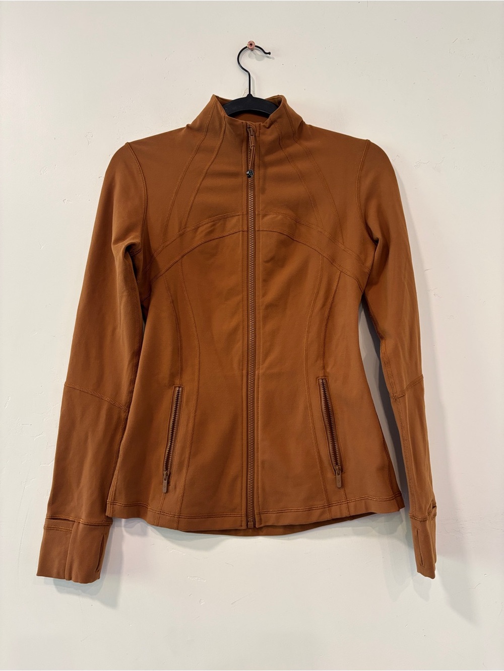 Lululemon Womens Define Jacket Size 6 Copper Brown Full Zip Pockets Yoga